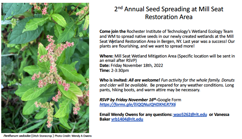 2nd Annual Seed Spreading at Mill Seat Restoration Area